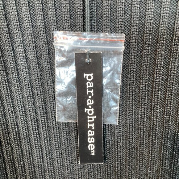 Paraphrase Vintage Cardigan, Sz L (measures smaller), Black Suede Wool Blend NEW - Picture 4 of 11